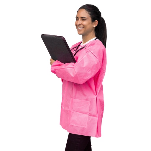[UGJ-6509-L] Dukal Corporation FitMe Lab Jackets, Large, Raspberry Pink, 10/bg