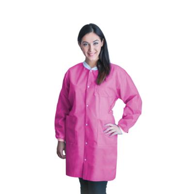 [UGC-6609-M] Dukal Corporation FitMe Lab Coats, Medium, Raspberry Pink, 10/bg