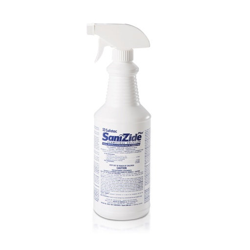 [34810] Safetec of America SaniZide Plus, 32 oz. Bottle with Sprayer, 6/cs
