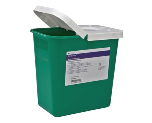 [8781] Cardinal Health Waste Container, 8 Gallon, Green, 10/cs 