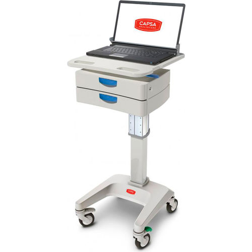 [LX5-NG-D20-M-45] Capsa Healthcare Laptop Cart, Basic, 2-3" Drawers, No Power