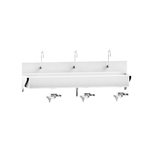 [1317880000] Blickman Industries Windsor Scrub Sink, (3) Place, Knee Action Control