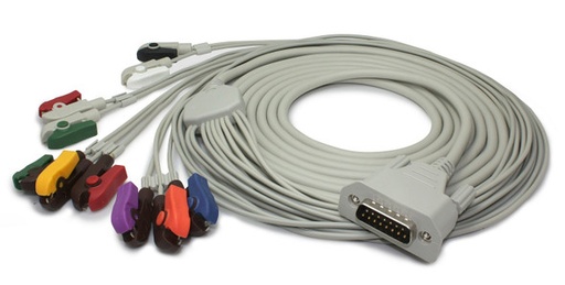 [01.57.471055-13] Edan Diagnostics ECG Cable, Snap Style, AHA for DX12, Sampling Box