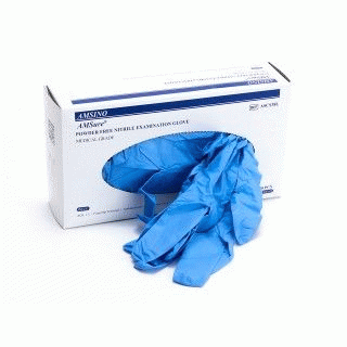 [ASCS38L] Amsino International, Inc. Exam Glove, Nitrile, Large, Blue 10 bx/cs