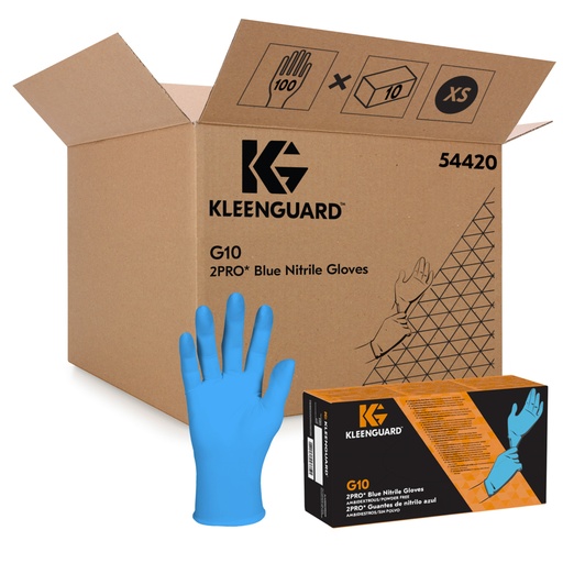 [54420] Kimberly-Clark Professional 2PRO® Exam Glove, Nitrile, X-Small, Blue