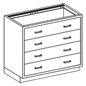 [2013735000] Blickman Industries Base Cabinet 35"W x 35 3/4"H x 22"D, (4) 1/4-1 Drawers