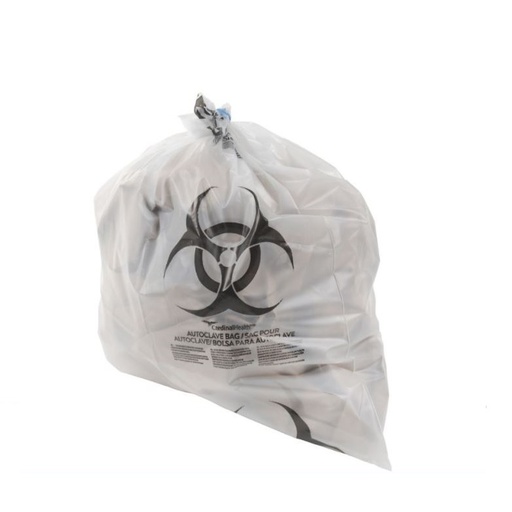 [WAC19X23C] Cardinal Health Medical Waste Bag, Autoclavable, 3mL Thick, 19" x 23", Clear