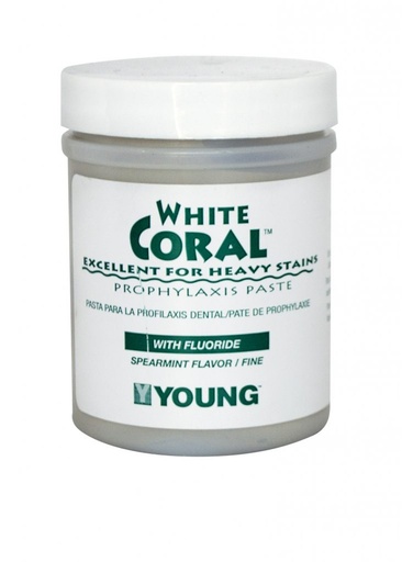 [033109] Young Dental Manufacturing Young™ White, Coral, Mint, Fine, 250g W/ Fluoride, 9oz