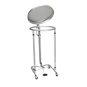 [092777420P] Blickman Industries Hamper 18" DIA Round Foot Operated Pneumatic Top Stainless Steel