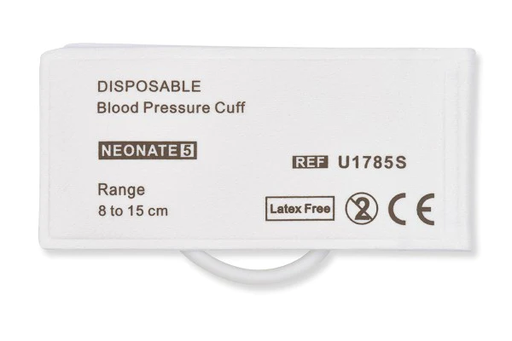 [10022] Cables and Sensors NIBP Cuff, Disposable, Neonatal, Size #5, Single Hose, OEM: M1873B