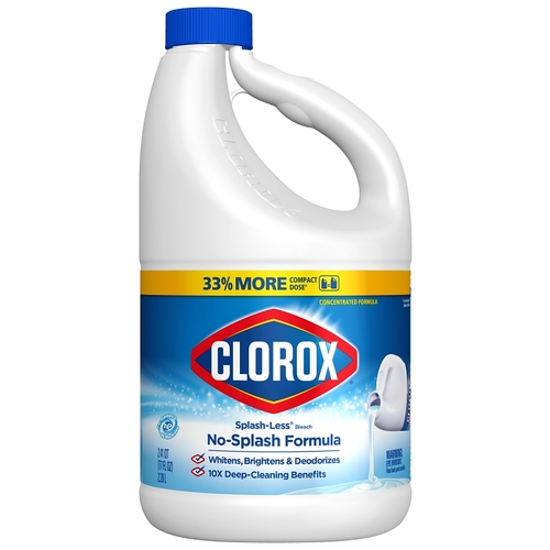 [32347] Clorox Sales Company Clorox® Splash-Less® Bleach1, Disinfecting Bleach, Regular, 77 oz