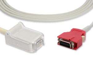 [10223] Cables and Sensors SpO2 Adapter Cable, 110cm, Masimo Compatible w/ OEM: 2055 (Red LNC-04)