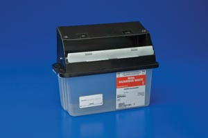 [8605RC] Cardinal Health Hazardous Waste Container, Counterbalance Lid, Black, 5 Qt