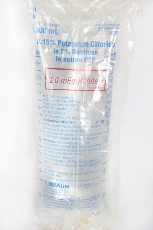 [L6250] B Braun Medical, Inc. 1000mL 0.15% Potassium Chloride in 5% Dextrose Injection