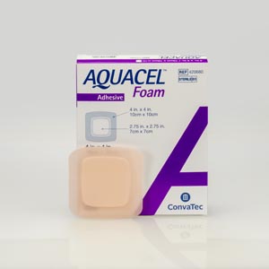 [420680] Convatec Foam Dressing, Adhesive, Square, 4" x 4"