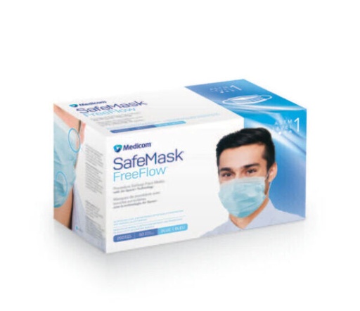[200315] Medicom, Inc. FreeFlow Face Mask, ASTM Level 1, Blue