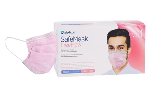 [200316] Medicom, Inc. FreeFlow Face Mask, ASTM Level 1, Pink
