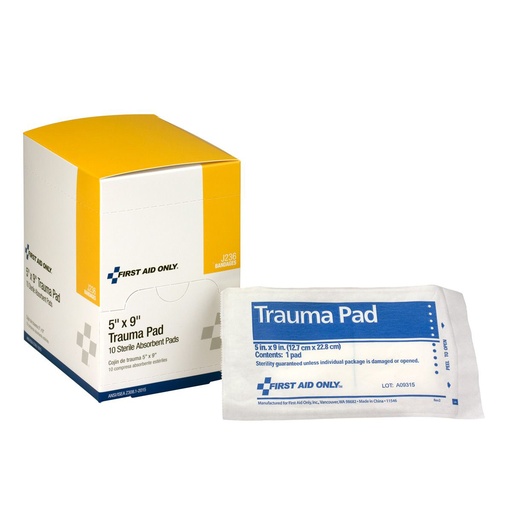 [J236] First Aid Only 5 inch x 9 inch Trauma Pad, 10/Box