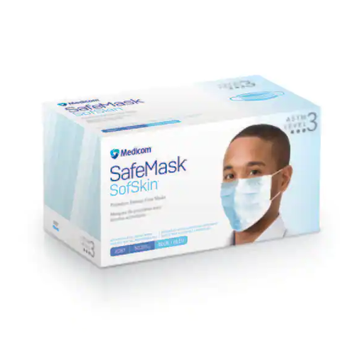 [2087] Medicom, Inc. Procedure Earloop Mask, ASTM Level 3, Blue