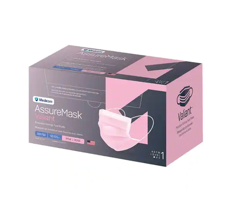 [205716] Medicom, Inc. Procedure Earloop Face Mask, ASTM 1, Pink