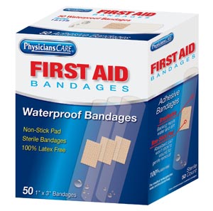 [90333] First Aid Only/Acme United Corporation Waterproof Bandages, 1"x3"