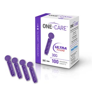 [1204] MediVena Twist Top Lancets, Universal Design, Ultra-Thin 30G, Purple