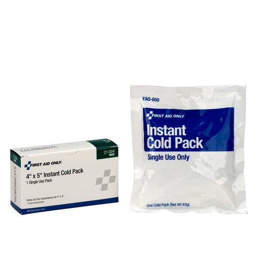 [21-004-001] First Aid Only 4 inch x 5 inch Instant Cold Pack, White