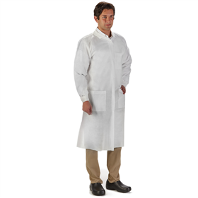 [85238] Graham Medical Labmates Coat, 3-Pocket, 5X-Large, Nonwoven, White, 50/cs