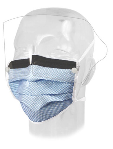 [65-3344] Aspen Surgical Mask, Surgical, DualGard, w/ Extended Shield, Blue Diamond