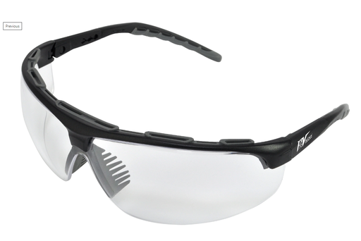 [3613C] Palmero Wraparound Safety Glasses, Black Frame/Clear Lens, Universal Size