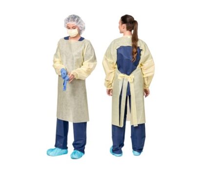 [51193] Aspen Surgical Gown, SMS, Over the Head, w/ Elastic Wrist, Yellow, XL 100/cs