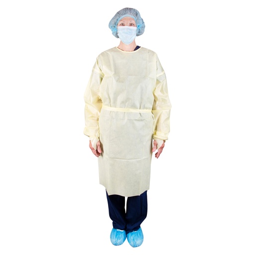[309XL] Dukal Corporation Isolation Gown, AAMI, Level 2, X-Large, Yellow (21 cs/plt)