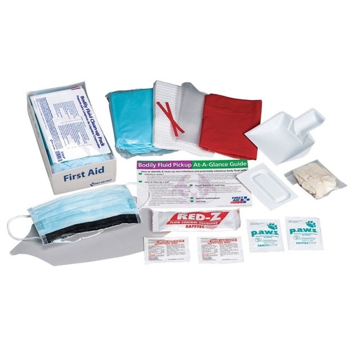 [214-P] First Aid Only BBP Spill Bodily Fluid Clean Up Kit with Disposable Tray