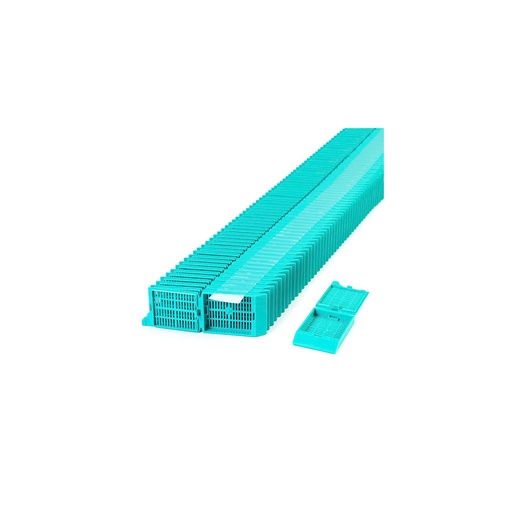 [M505-12T] Simport Scientific Unisette™ Tissue Cassette, 35° Angle Stack, Acetal, Aqua, Bulk