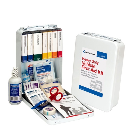 [221-U/FAO] First Aid Only 25 Person Vehicle First Aid Kit with Metal Case