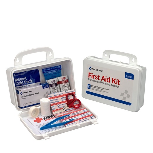 [25001-004] First Aid Only 25 Person Home/Office/Auto First Aid Kit with Plastic Case