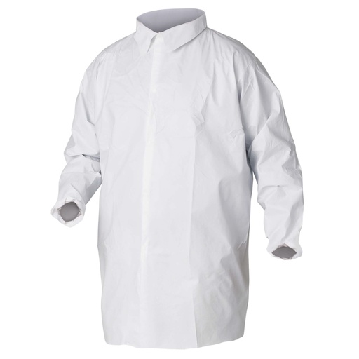 [30938] Kimberly-Clark Professional Lab Coat, Elastic Wrists with No Pockets, Small, White