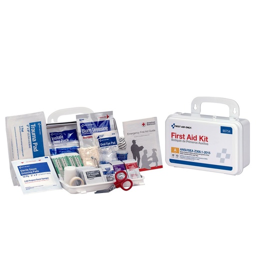 [90754] First Aid Only 10 Person Bulk ANSI Class A First Aid Kit with Plastic Case