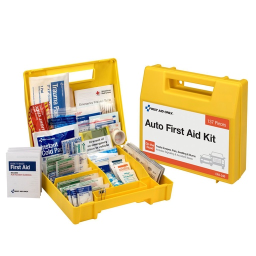 [FAO-340-001] First Aid Only 137 Piece Auto First Aid Kit with Plastic Case