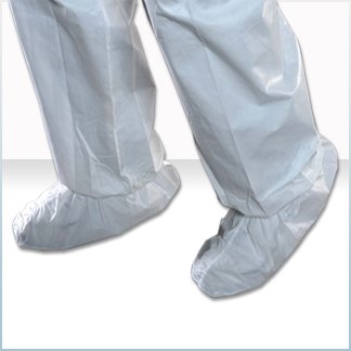 [SH-E1W15-BH] AlphaProTech Critical Cover® Shoe Covers, Anti-Skid Sole, Serged Seams, White, Medium