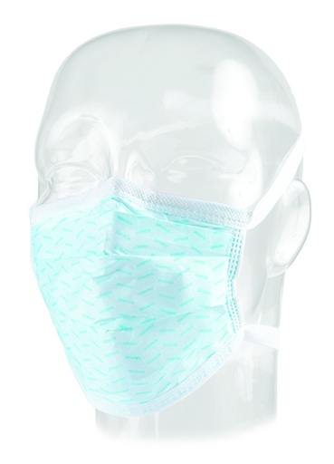 [15251] Aspen Surgical Mask, Surgical, FluidGard® 120, Horizontal Tie, Blue with Pattern600/cs