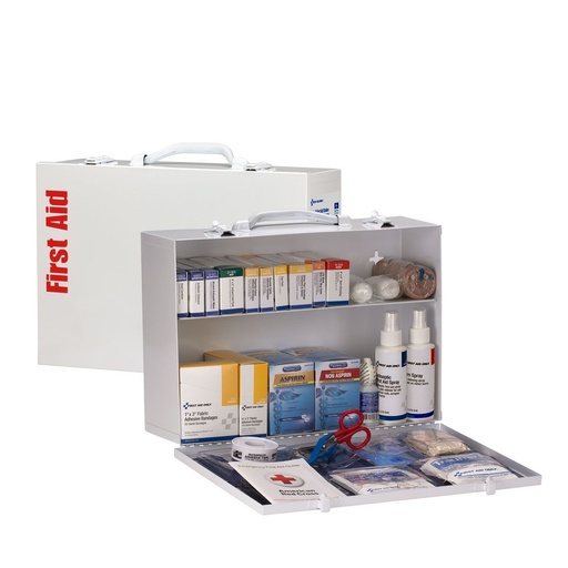 [90572] First Aid Only 2 Shelf ANSI Class A+ Metal First Aid Cabinet with Medications