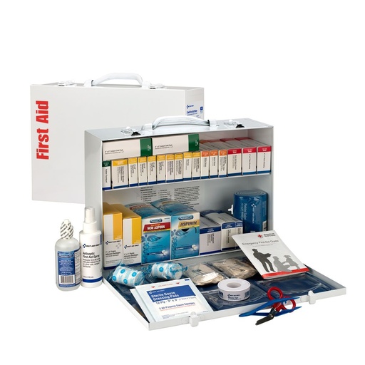 [90573] First Aid Only 2 Shelf ANSI Class B+ Metal First Aid Cabinet with Medications