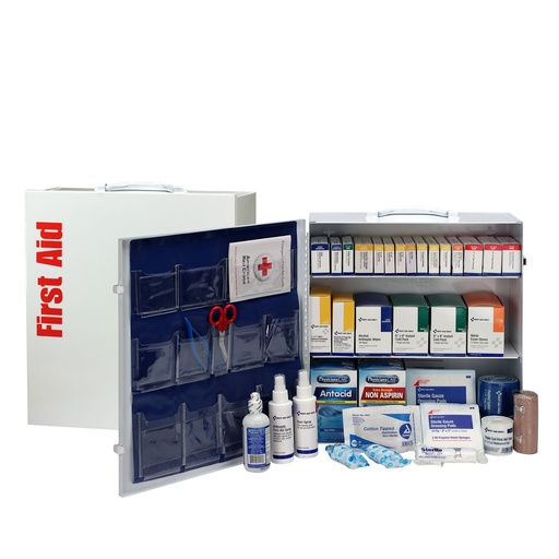 [90575] First Aid Only 3 Shelf ANSI Class B+ Metal First Aid Cabinet with Medications