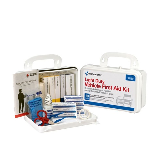 [91150] First Aid Only 10 Person Weatherproof Light Duty Vehicle First Aid Kit with Plastic Case