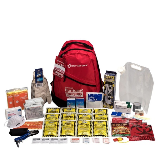 [91055] First Aid Only 2 Person Emergency Preparedness Hurricane Kit with Backpack