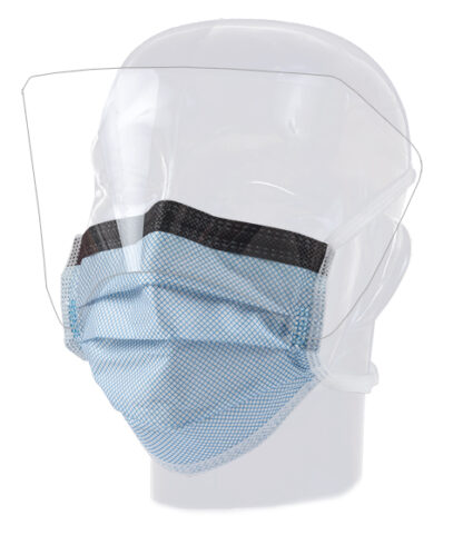 [15331] Aspen Surgical Mask, Surgical, FluidGard® 160 Anti-Fog, w/ Anti-Glare Shield, Blue Diamond