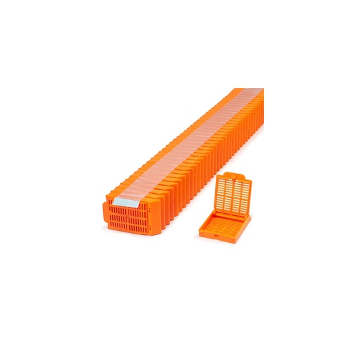 [M492-11T] Simport Scientific Histosette® II Cassettes in Quickload™ Stack (Taped), Tissue, Orange