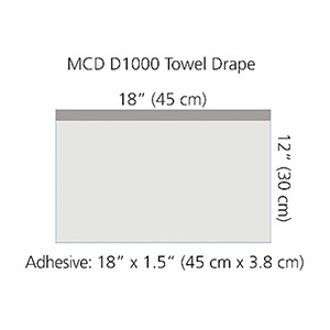 [D1000] Cardinal Health Towel Drape, Small, with Adhesive, 18 x 12, Sterile