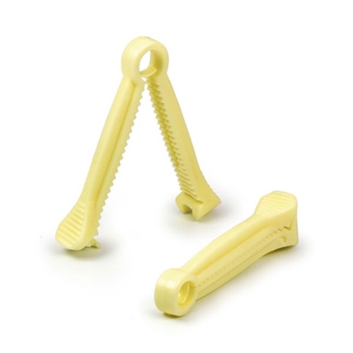 [9421] Aspen Surgical, Umbilical Cord Clamp, Yellow, Double-Grip, 2000/bx
